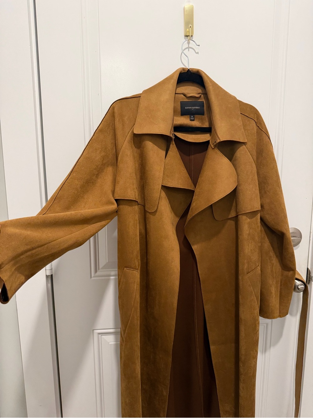 Banana Republic Suede Trench Coat in Camel - Picture 2 of 4